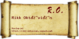 Rikk Oktávián névjegykártya
